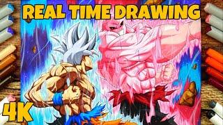 Drawing Goku MUI vs Jiren in Real Time | 4K