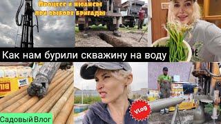 Как нам бурили скважину на воду. Процесс и нюансы при выборе бригады. Садовый Влог.  дача