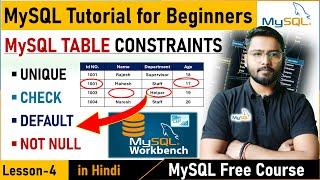 MySQL Table Constraints | MySQL Workbench | MySQL Free Course #mysql