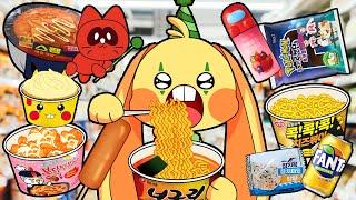 Convenience Store Pokemon breads Buldak tteokbokki Mukbang - Bunzo Bunny | POPPY PLAYTIME Animation