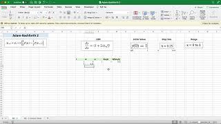 Adam-Bashforth Method (AB-2) in Excel - Numerical Methods/Chemical Engineering