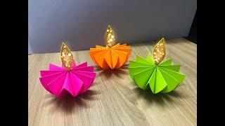 Diy How to make Paper Diya | Diwali Decoration Ideas at Home