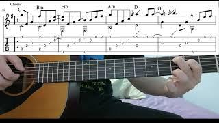 Blue Bird (Naruto Shippuden) - Easy Fingerstyle Guitar Playthough Lesson With Tabs