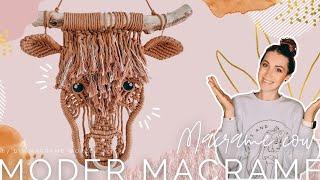 ⭐️ PREMIUM ⎜ DIY EASY ⎜Macrame ⎜ HIGHLAND COW  ⎜by DIY MACRAME WORLD