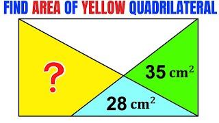 Calculate area of the Yellow shaded Quadrilateral | Important Geometry skills explained