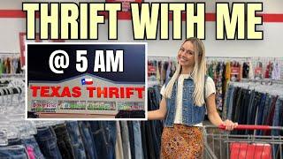 THRIFT WITH ME AT 5AM | 50% off Sale | Try-On