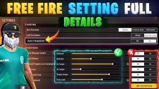 Free fire setting full details in tamil || Free fire headshot sensitivity  || Free fire India