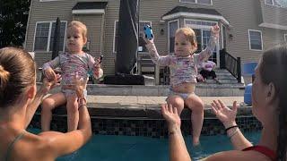 Twins get swim lessons (lesson2)