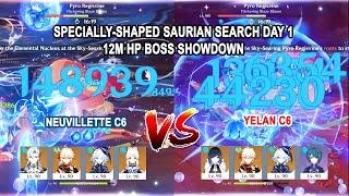 Specially-Shaped Saurian Search : 12M HP Boss Neuvillette C6 vs Yelan C6 One Rotation Showdown