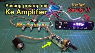 Pasang penguat mic ke power Ampli || amplifier bluetooth || FULL KARAOKE