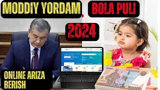 BUXGALTERIYA 23-DARS | BOLA PULI VA MODDIY YORDAM OLISHGA ONLINE ARIZA TOPSHIRISH 2024. | БОЛА ПУЛИ