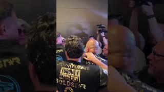 Moment John Fury HEADBUTTS member of Usyk's team! 