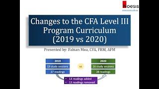 Changes to the CFA Level 3 Program Curriculum (2019 vs 2020)
