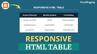 How to Add a Responsive HTML Table in Blogger (Easily)