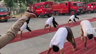 DELHI FIRE STATION YOGA TRAINING SESSION || YOGA WITH MAAHI