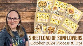 A SheetLoad of Sunflower Cards | October 2024 Process & Tips #suysoct2024