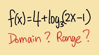 How to find the domain & range of a logarithmic function. Precalculus tutorial.