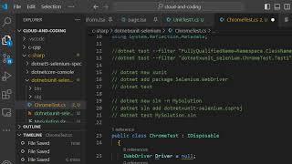 Setup selenium project using dotnet  in vscode