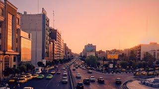 TEHRAN 2021, Driving Downtown 4K, Friday Sunset Drive