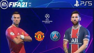 FIFA 21 PS5 | Manchester United Vs PSG | Ft. Messi, Ronaldo | UEFA Champions League