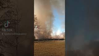 Fire funnel cloud caught on camera! Field on fire produces heat funnel!#wildfire #funnelcloud