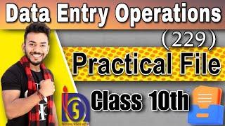 Nios Class 10th Data Entry Operation (229) Solved Practical File || NIOS Practical File ||