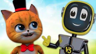 Pussy Cat Pussy Cat | Nursery Rhymes & Kids Songs | RoboGenie