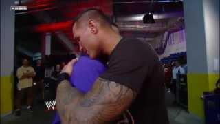 John Cena and Randy Orton share a hug backstage Raw, November 22, 2010