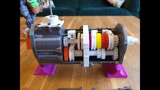 3D printed working gearbox, 5 speed & reverse, Toyota 22RE