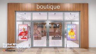 Shopfront Signage | Digital Window Advertising Display | Khazina Digital Signage