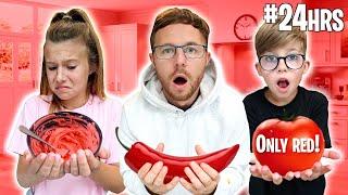 WE ONLY ATE RED COLOUR FOOD FOR 24 HOURS!!