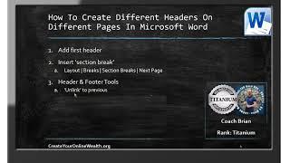 2022 | How To Insert Different Headers On Different Pages | Microsoft Word