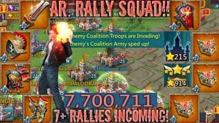 lords mobile: MYTHIC RALLY TRAP VS Ar RALLY SQUAD! MIX 700% 4 BACK TO BACK RALLIES INCOMING!! SGE Ar