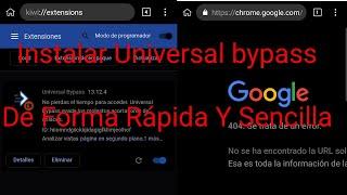 Como instalar Universal Bypass(Saltador de páginas publicitarias) Error 404 o No Aparece en Chrome
