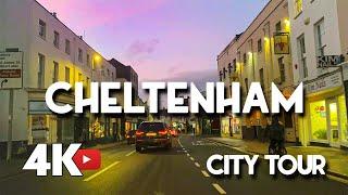 Cheltenham Driving City Tour 4K | Cotswolds Town Centre UK Roads