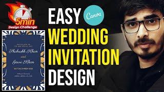 How to Design Wedding Invitation in canva for FREE | 5 minutes design challege | Hindi tutorial