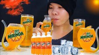 MUKBANG DRINKS ORANGE WATER (MIRINDA) WITH ICE | ASMR SOUNDS . NO TALKING