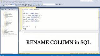 How to RENAME COLUMN in table in SQL