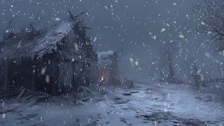 Freezing Winter Storm at a Cozy Log Cabin | Winter Storm Ambience | Howling Wind & Blowing Snow