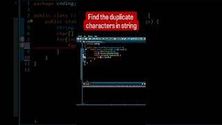 How to find duplicate characters in string? java | String | #coding #java #programming