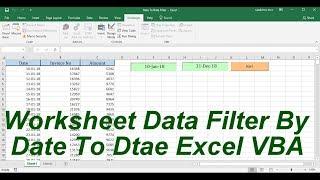 Worksheet Get Data From Sheet By Date To date Excel VBA