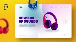 Headphones website in Figma (Design + Prototype) #figma #uidesign #Landingpage