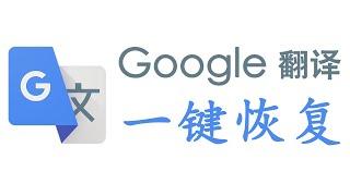 永久免费 | 谷歌翻译一键恢复 | Google Translate快速恢复 | 支持 windows | Mac OS | Linux | 丹姐解说