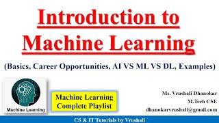 ML 1 : Introduction to Machine Learning | ML Full Course | ML Tutorial for Beginners