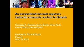 An occupational hazard exposure index for economic sectors in Ontario, Apr 14, 2015