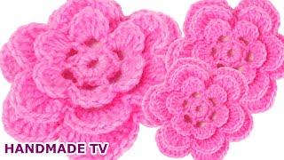 КРАСИВЫЙ ЦВЕТОК КРЮЧКОМ Crochet Flower Easy DIY TUTORIAL