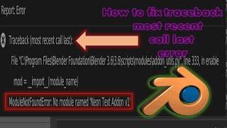 How to fix traceback  most recent call last  error | No Module Name Found : Error Fix It