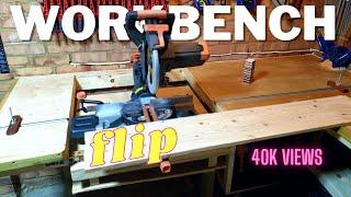 Workbench with Flip-top Mitre Saw station! Workshop