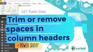 Trim or remove spaces on column headers with Power Query