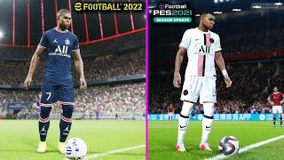 PES 2021 vs eFootball 2022 Comparison| Unreal Engine vs Fox Engine Realism Mod